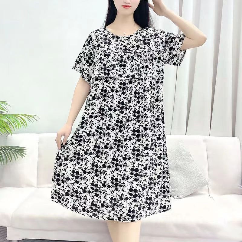 防凸點綿綢睡裙