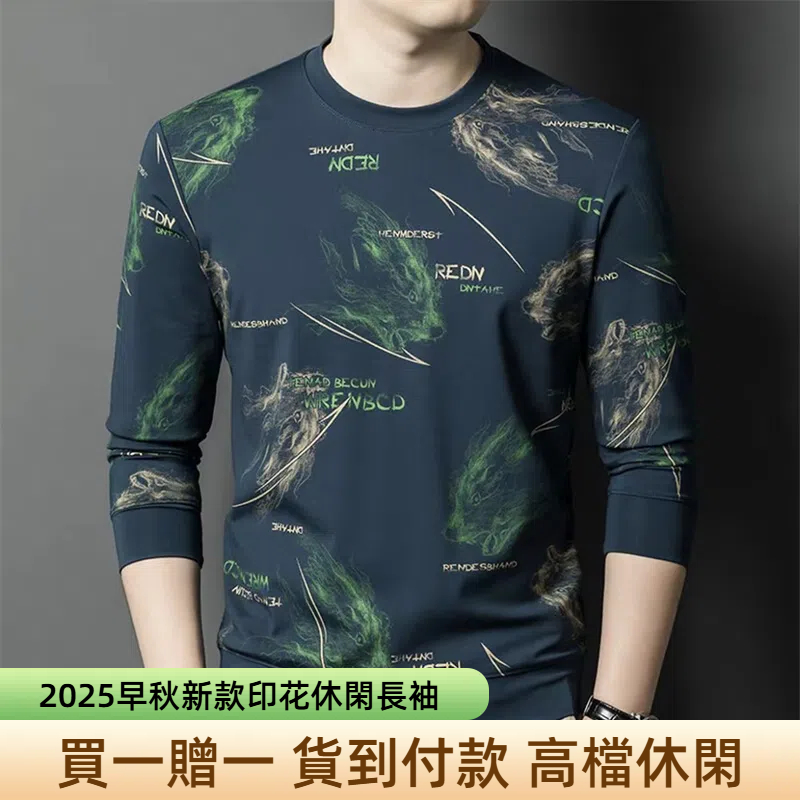 早秋款印花長袖
